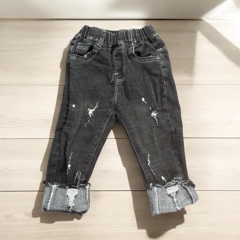 Kidscool Space (2-3 Years) Stylish Black Distressed Skinny Jeans